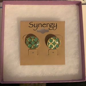 blue and gold earrings